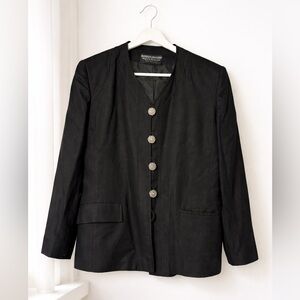 Vintage Herbert Grossman by Cynthia Sobel for Saks Black Blazer 12